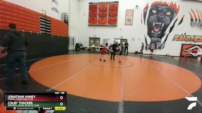 86 lbs Quarterfinal - Jonathan Haney, Powell Wrestling Club vs Colby Thacker, Greybull Basin Athletic Club