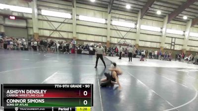 90 lbs Champ. Round 2 - Connor Simons, Sons Of Atlas vs Ashdyn Densley, Carbon Wrestling Club