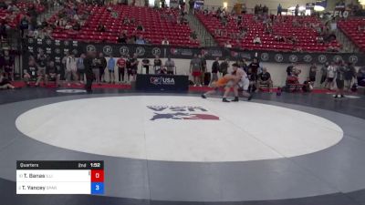 57 kg Quarters - Thomas Banas, Illinois vs Tyler Yancey, Spartan Mat Club