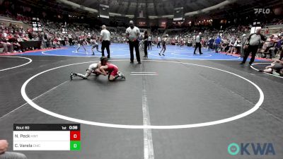 52 lbs Consi Of 8 #2 - Newt Peck, Hinton Takedown Club vs Cato Varela, Chickasha Youth Wrestling