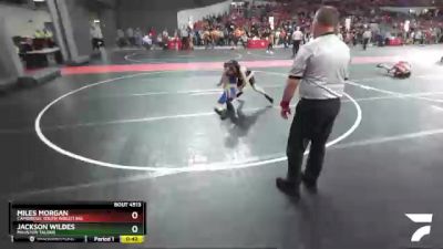 90 lbs Cons. Round 3 - Jackson Wildes, Mauston Talons vs Miles Morgan, Cambridge Youth Wrestling