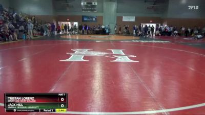 165 lbs Cons. Round 2 - Tristan Lorenz, Emory And Henry College vs Jack Hill, Lincoln Memorial University