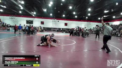 182 lbs Semifinal - Timothy McDonnell, Fountain Valley vs Talha Bektas, Calvary Chapel SA