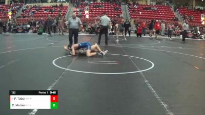 130 lbs Cons. Round 4 - Peyton Tabor, Winfield Youth Wrestling Club vs Caleb Menke, WR - Topeka Blue Thunder