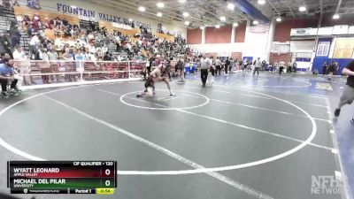 120 lbs Cons. Round 3 - Wyatt Leonard, Apple Valley vs Michael Del Pilar, University