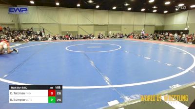 90 lbs Semifinal - Cash Tolzman, Funky Singlets vs Bronc Sumpter, Oklahoma Elite 9U