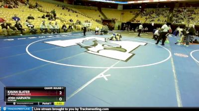 165 Class 1 lbs Champ. Round 1 - Kavan Slater, St. Pius X (Kansas City) vs Josh Harvath, Warsaw
