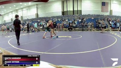 120 lbs Cons. Round 3 - Gavyn Hanshew, OH vs Mason Snyder, OH