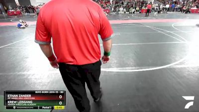 80 lbs Cons. Round 4 - Krew Leisgang, Askren Wrestling Academy vs Ethan Zander, Mt. Horeb Area Wrestling