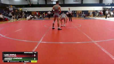 141 lbs Cons. Round 4 - Luke Temple, Springfield College vs Andrew Loniewski, Muhlenberg