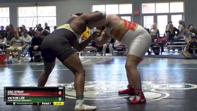 285 lbs Prelim - Zac Stray, Otterbein University vs Victor Lee, Manchester University