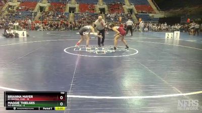 110 lbs Finals (8 Team) - Brianna Mayer, E1-Central Cass vs Maggie Thielges, W3-Bismarck