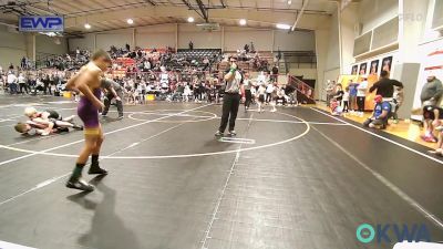 70 lbs Semifinal - Kiowa Sparks, Grove Takedown Club vs Daxton Stewart, Vian Wrestling Club