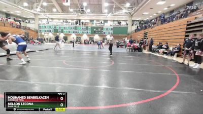 215 lbs Cons. Round 3 - Nelson Lecona, Dana Hills vs Mouhamed Benbelkacem, Cherokee Trail