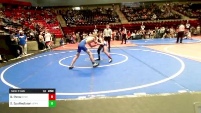 106 lbs Semifinal - Braden Perez, Sperry Wrestling Club vs Sammy Spottedbear, Newkirk Takedown