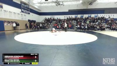 106 lbs Cons. Semi - Abraham Gonzalez, Cascade (Leavenworth) vs Braxton Reyes, Lakeside (Nine Mile Falls)