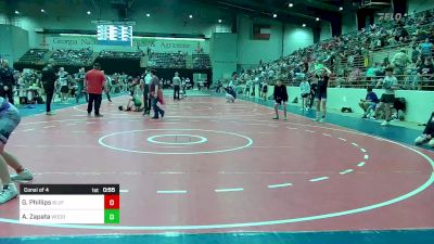 120 lbs Consi Of 4 - Garrett Phillips, Bluff Wrestling Club vs Adrian Zapata, Woodland Wrestling