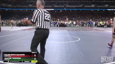 D1-132 lbs Champ. Round 1 - Hunter Thomson, Utica HS vs Kaleb Smith-Baldwin, Okemos HS