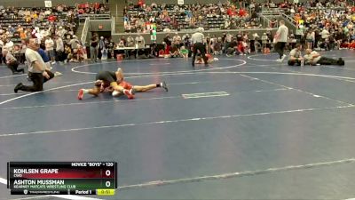 120 lbs Cons. Round 3 - Kohlsen Grape, CWO vs Ashton Mussman, Kearney MatCats Wrestling Club