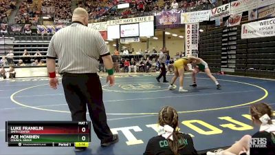 190 lbs Quarterfinal - Ace Monihen, Council Grove vs Luke Franklin, Smith Center