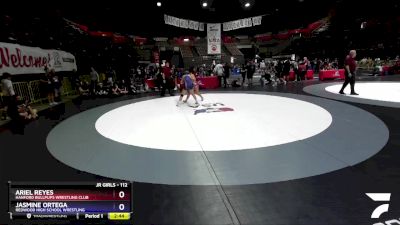 112 lbs Cons. Round 1 - Ariel Reyes, Hanford Bullpups Wrestling Club vs Jasmine Ortega, Redwood High School Wrestling