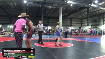 150 lbs Round 1 (4 Team) - Noah Gomez, GREAT NECK WRESTLING CLUB vs Kazimieras Prapuolenis, BEASTWORKS WRESTLING CLUB