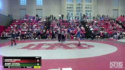 220 lbs Quarterfinal - Cooper Gentle, McCallie School vs Bobby Council, Franklin Road Academy