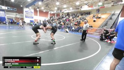 190 lbs Cons. Semi - Sonny Acuna, Northview vs Chance Evans, San Luis Obispo