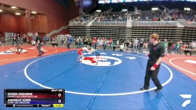 83 lbs Quarterfinal - Ayden Osborne, Cowboy Kids Wrestling Club vs Andreas Kiser, Camel Kids Wrestling