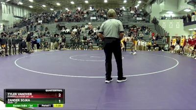 150 lbs Quarterfinals (8 Team) - Tyler Vanover, Evansville Mater Dei vs Zander Sojka, Avon