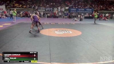 D 1 138 lbs Cons. Round 2 - Trea Tralar, Acadiana vs Hayden Comeaux, Benton