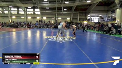 197 lbs Quarterfinal - Spencer Fetrow, Roger Williams University vs Dylan Harr, Johnson & Wales University (Rhode Island)