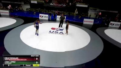 98 lbs Champ. Round 2 - Cruz Rosales, Vasky BrosPitman Wrestling Club vs Cain Lopez, California