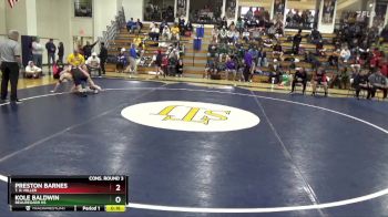 146 lbs Cons. Round 3 - Preston Barnes, T. R. Miller vs Kole Baldwin, Beauregard HS