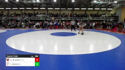 113 lbs Quarterfinal - Zach Brzoska, Fairfield Warde vs Luis Garcia, Bristol County/Dighton Rehoboth