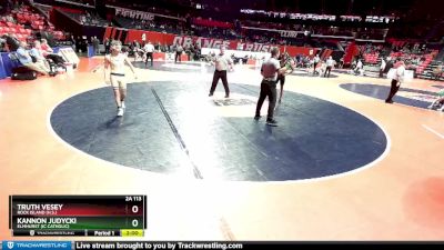 2A 113 lbs Champ. Round 1 - Truth Vesey, Rock Island (H.S.) vs Kannon Judycki, Elmhurst (IC Catholic)