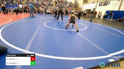 55 lbs Semifinal - Derrick Mowdy, Checotah Matcats vs Sawyer Simpson, Salina Wrestling Club