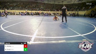 85 lbs Round Of 16 - Ryder Walker, Hinton Takedown Club vs Walker Gratz, Madill Takedown