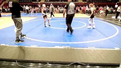 70-75 lbs Semifinal - Liala Dunigan, Pocola Youth Wrestling vs Brantly Bergmann, Grove Takedown Club