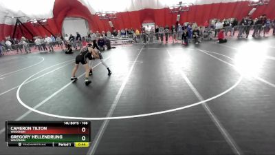 106 lbs Cons. Round 2 - Gregory Hellendrung, Wisconsin vs Cameron Tilton, Wisconsin