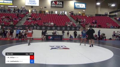 190 lbs Cons 8 #1 - Morgan Miller, Blue Valley Southwest High School Wrestling vs Kitana Leafaatoto, Gold Rush Wrestling