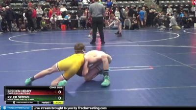 95 lbs Cons. Semi - Kyler Simons, Moen Wrestling Academy vs Breckin Henry, Camel Kids Wrestling