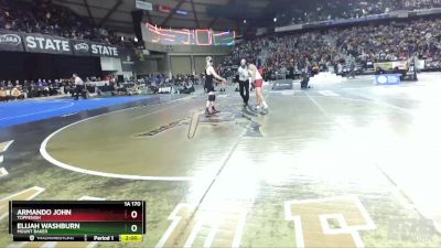 1A 170 lbs 1st Place Match - Elijah Washburn, Mount Baker vs Armando John, Toppenish