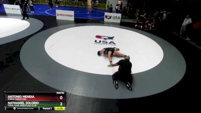 92 lbs Quarterfinal - Nathaniel Solorio, Total Kaos Wrestling Club vs Antonio Mendia, Poway Wrestling