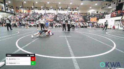 76 lbs Consi Of 4 - Rylan Jenkins, Fort Gibson Youth Wrestling vs Kale Dejesus, R.A.W.