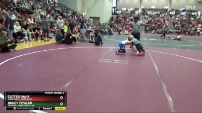 70 lbs Champ. Round 2 - Cutter Davis, Arab Youth Wrestling vs Brody Fowler, Techfall Wrestling Club