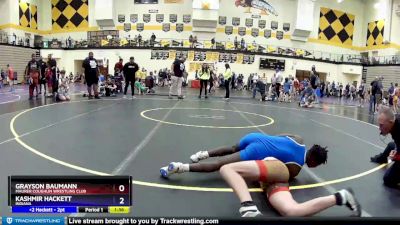 102 lbs Cons. Round 5 - Grayson Baumann, Maurer Coughlin Wrestling Club vs Kashmir Hackett, Indiana