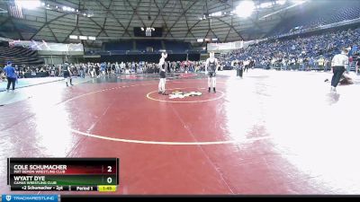 150 lbs Semifinal - Wyatt Dye, Camas Wrestling Club vs Cole Schumacher, Mat Demon Wrestling Club