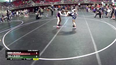 120 lbs Cons. Round 3 - Teela Bleich, Battle Creek Brave Elite vs Emma Nichols, Midwest Destroyers Wrestling Club