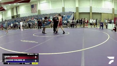 120 lbs Cons. Round 3 - Gavin Cannon, PA vs Desmond Childers Jr, OH